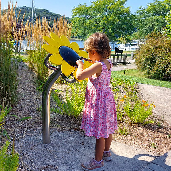 Musical Pollinator Garden Revives Library, Benzies Shore Library, Frankfort, MI